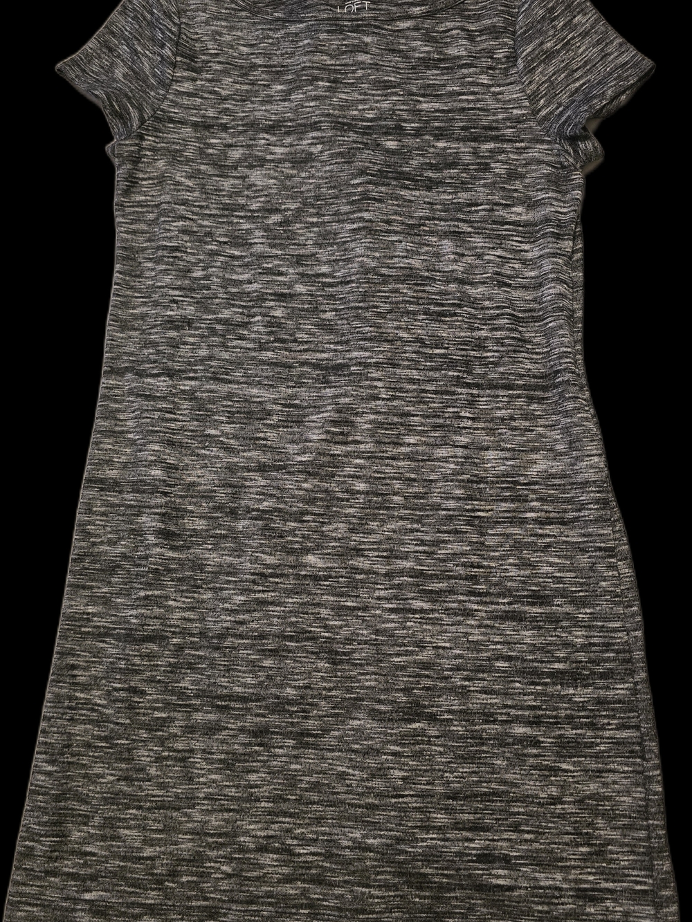LOFT Gray Space-Dye Short Sleeve Dress - Size Medium